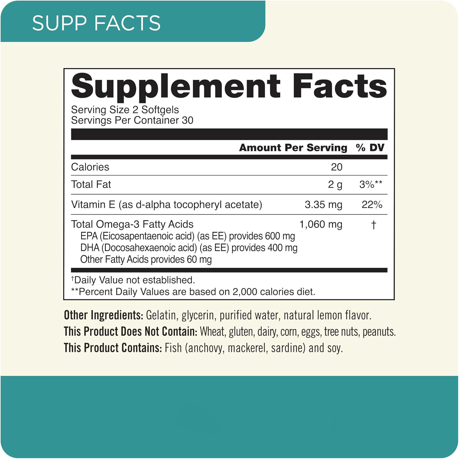 Omega 3 Fish Oil Softgels