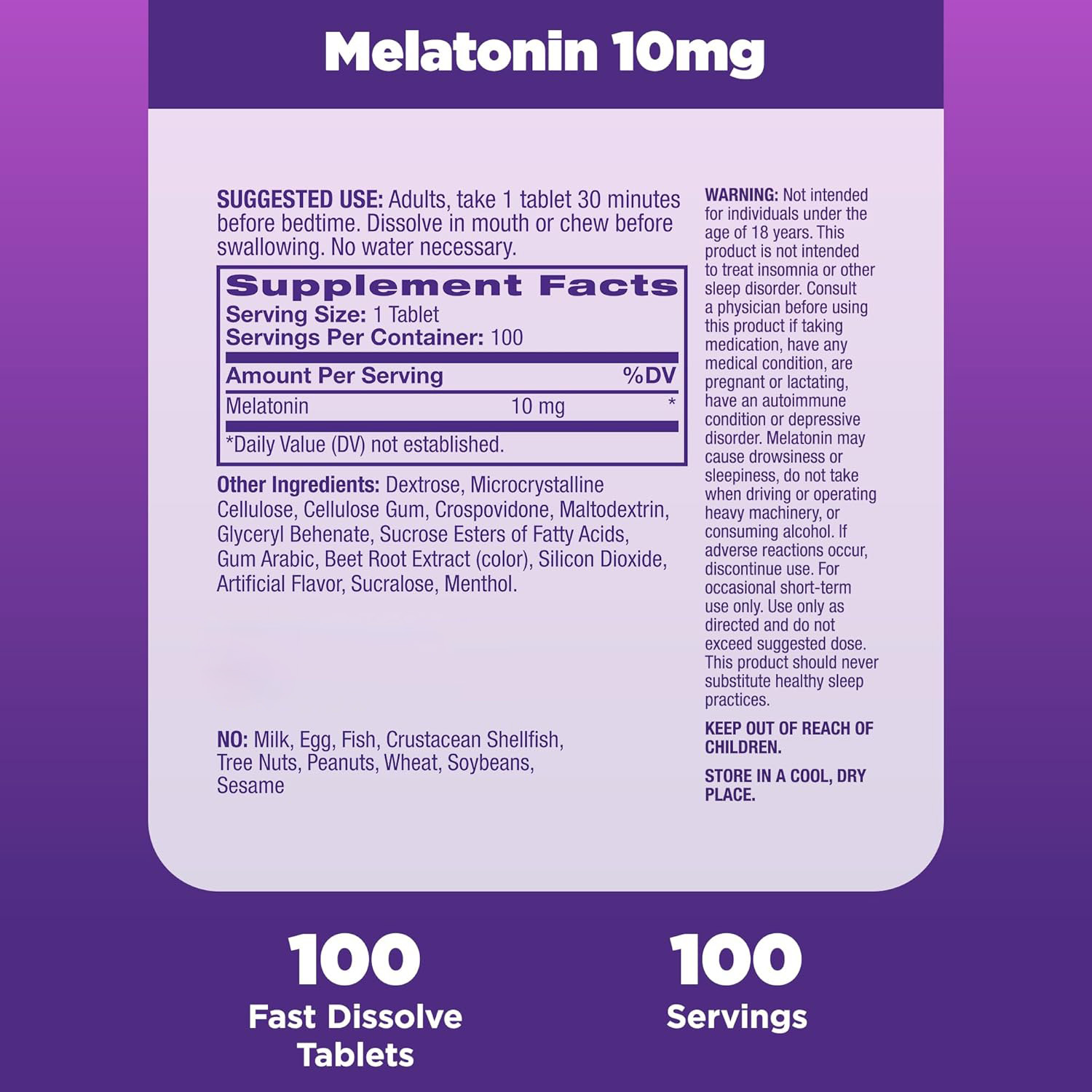  Melatonin Tablets
