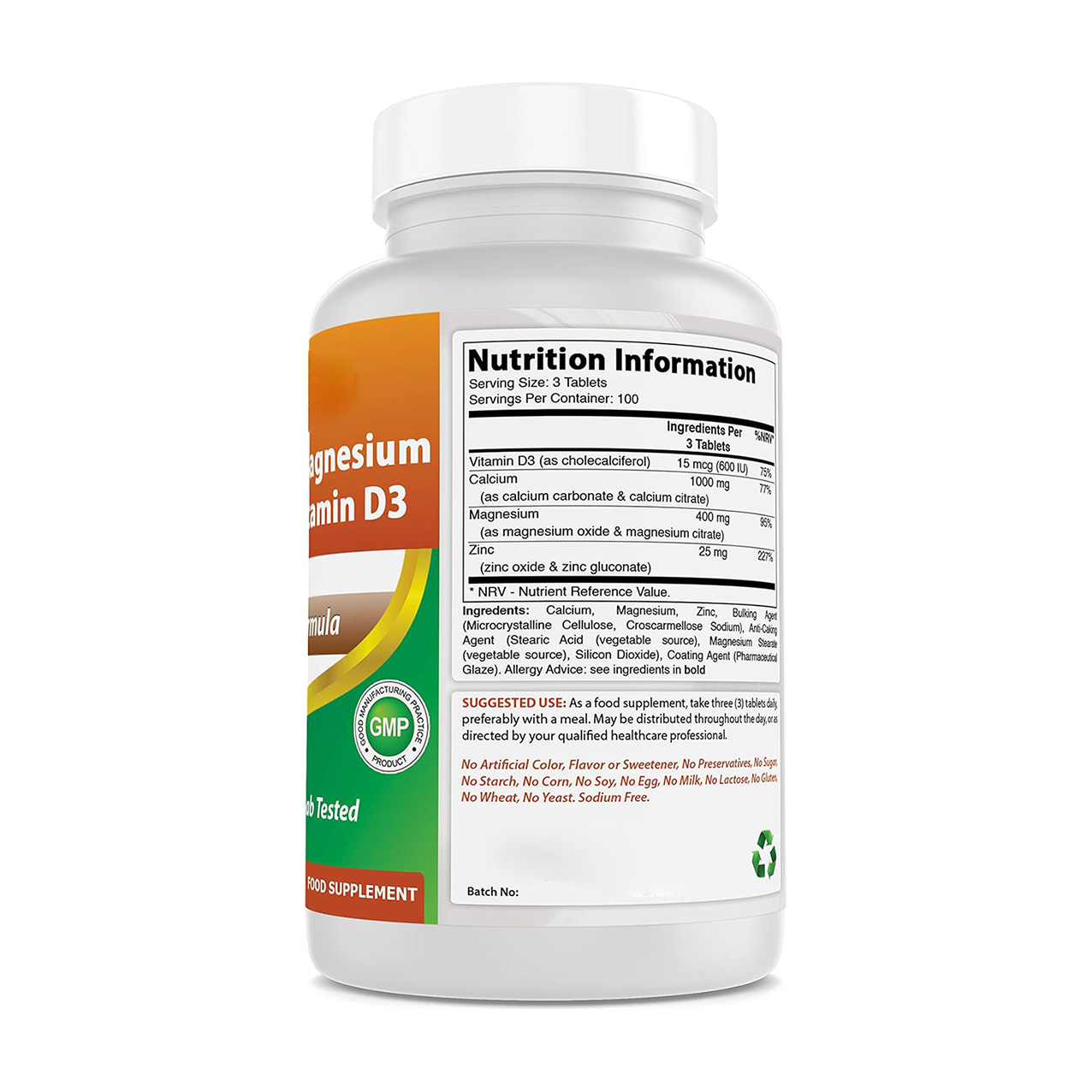  Calcium Magnesium Zinc with Vitamin D3 Tablets